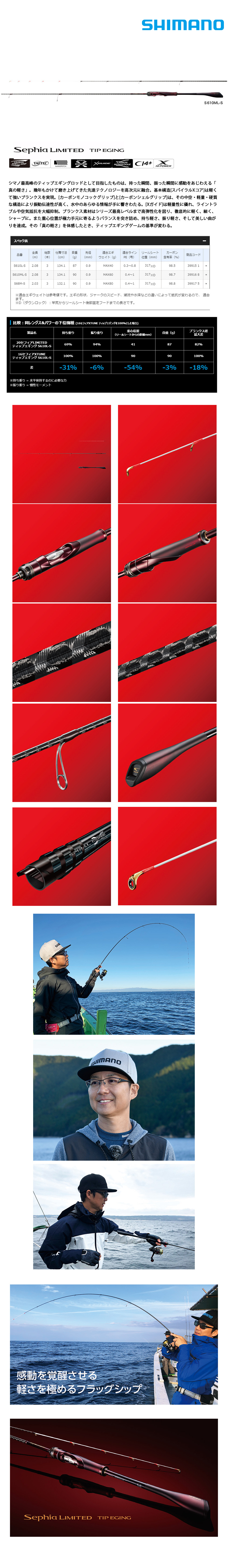 SHIMANO SEPHIA LIMITED TIP EGING S610L-S [船釣花軟竿] - 漁拓釣具